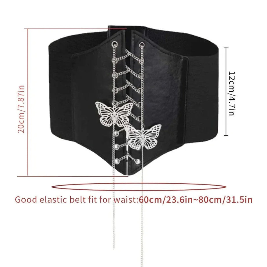 Y2k Butterfly Chain Corset Belt