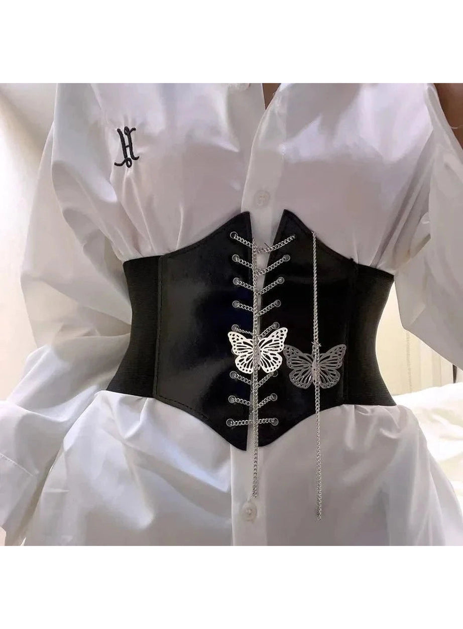 Y2k Butterfly Chain Corset Belt