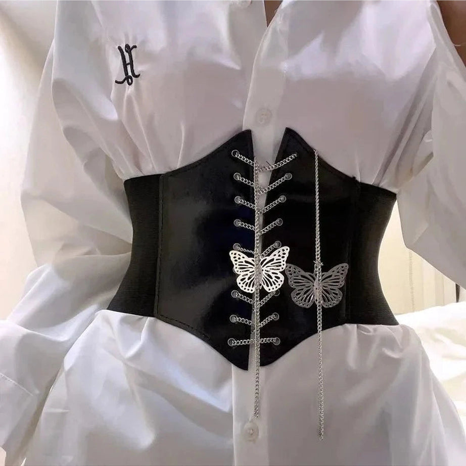 Y2k Butterfly Chain Corset Belt