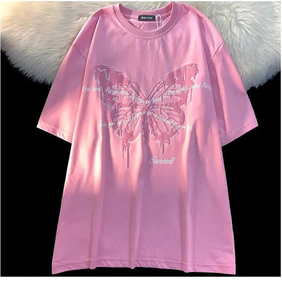 Y2k Butterfly Cotton T-Shirt