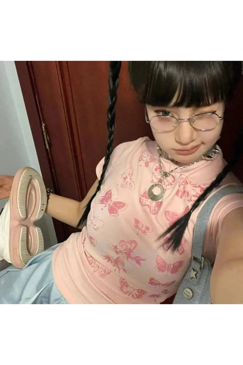 Y2k Butterfly Cotton Top