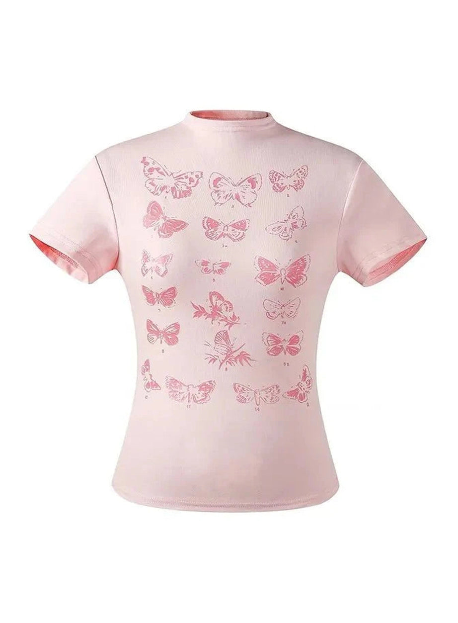Y2k Butterfly Cotton Top
