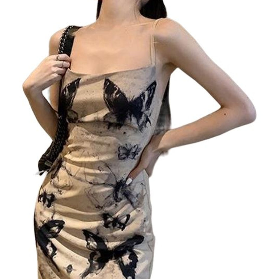 Y2k Butterfly Ink A-line Dress