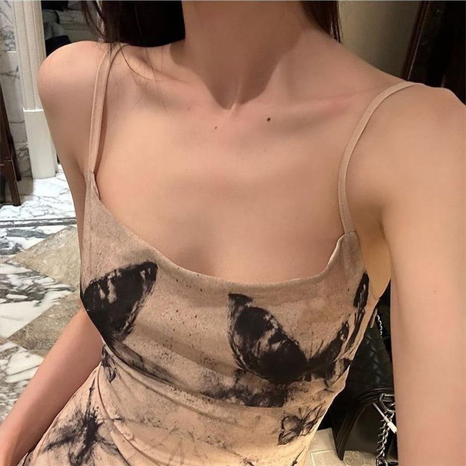 Y2k Butterfly Ink A-line Dress