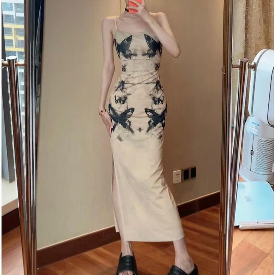 Y2k Butterfly Ink A-line Dress