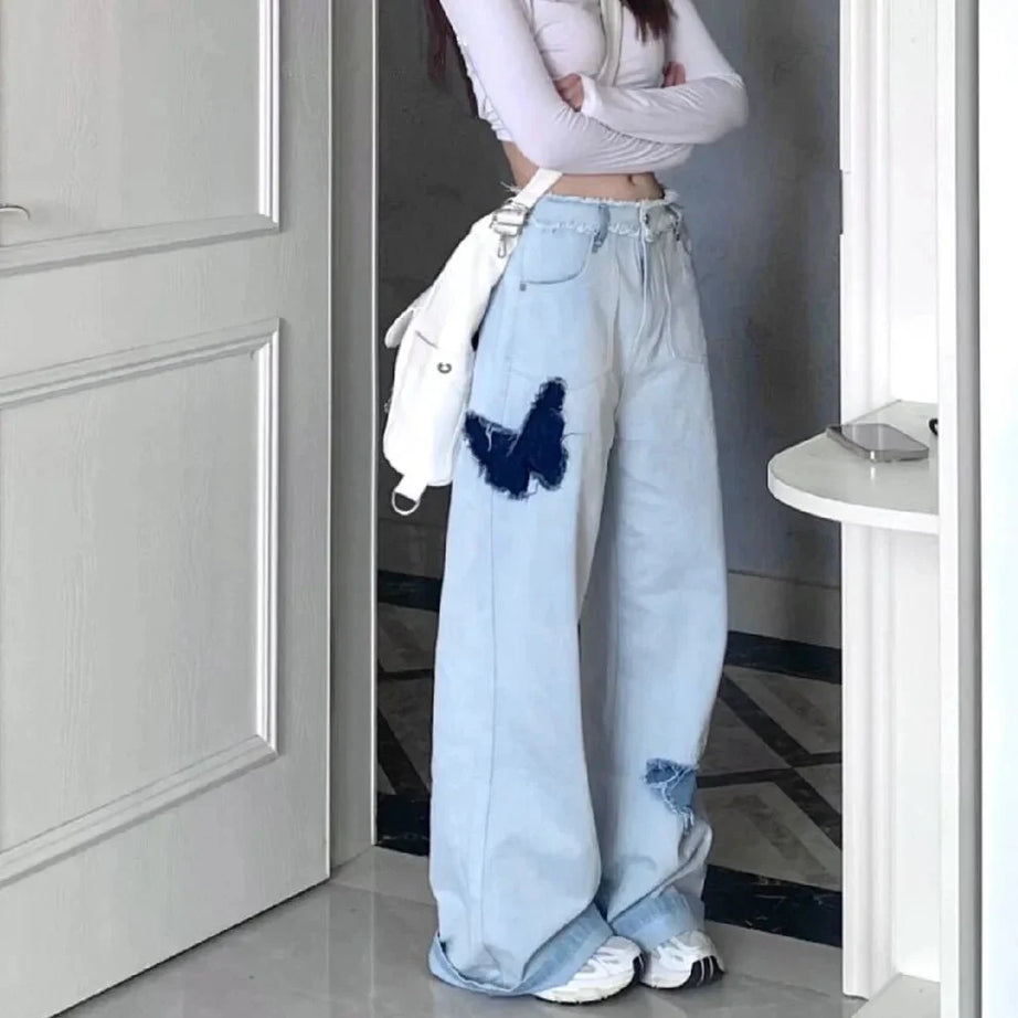 Y2k Butterfly Kiss Baggy Jeans