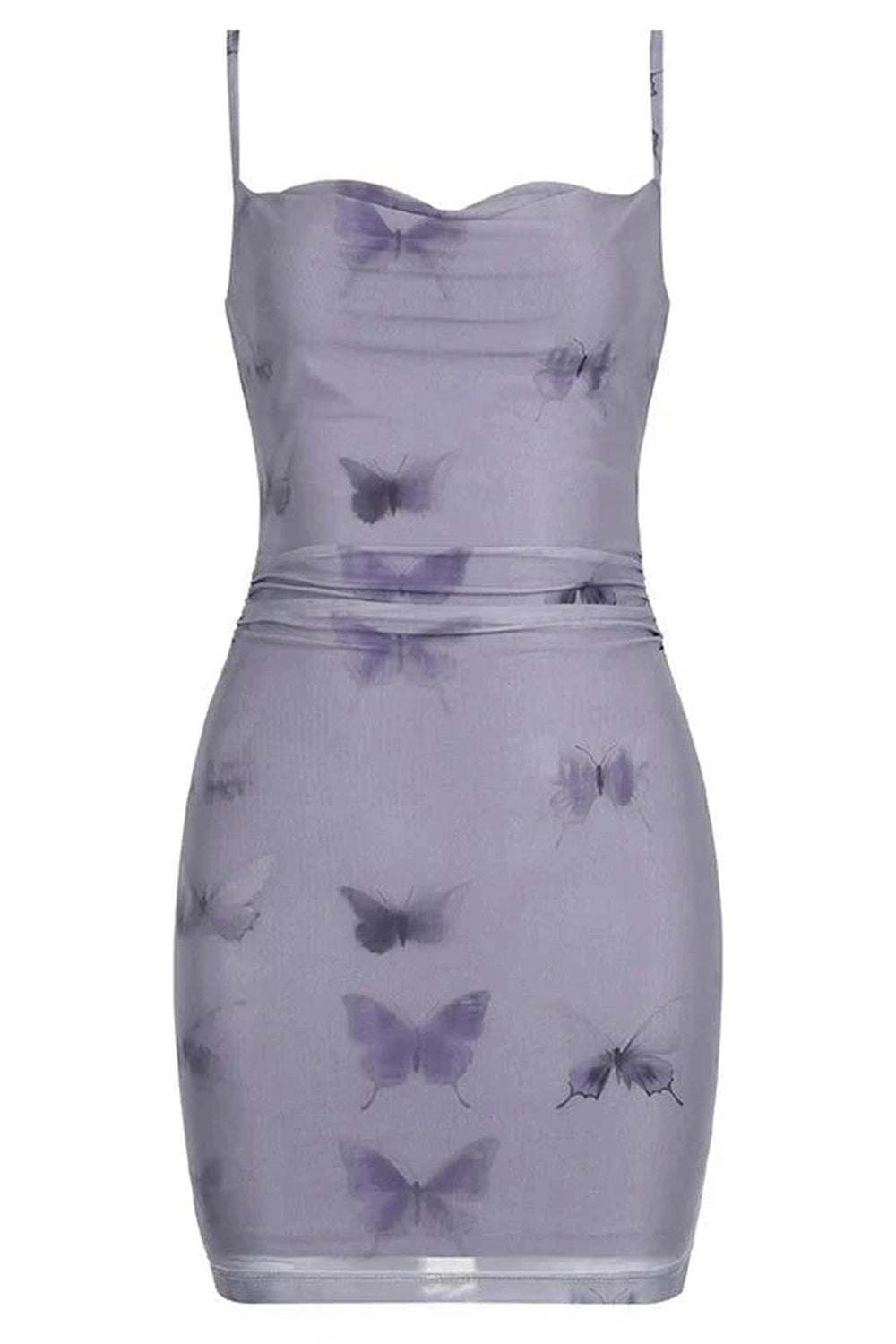 Y2k Butterfly Mesh Mini Dress