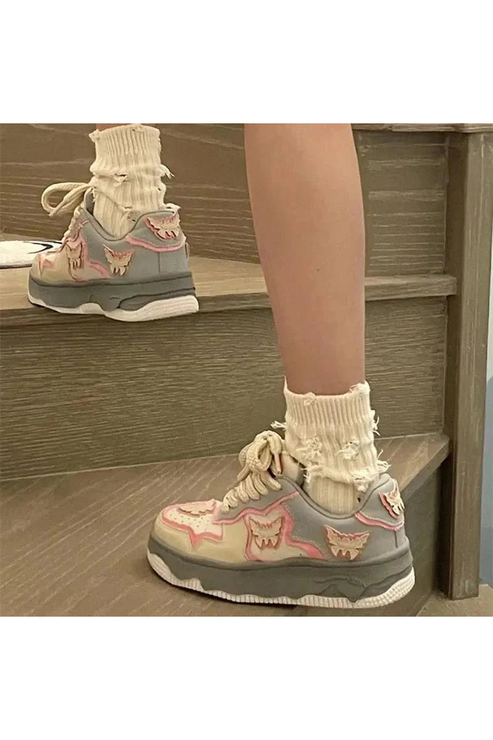 Y2k Butterfly Platform Sneakers