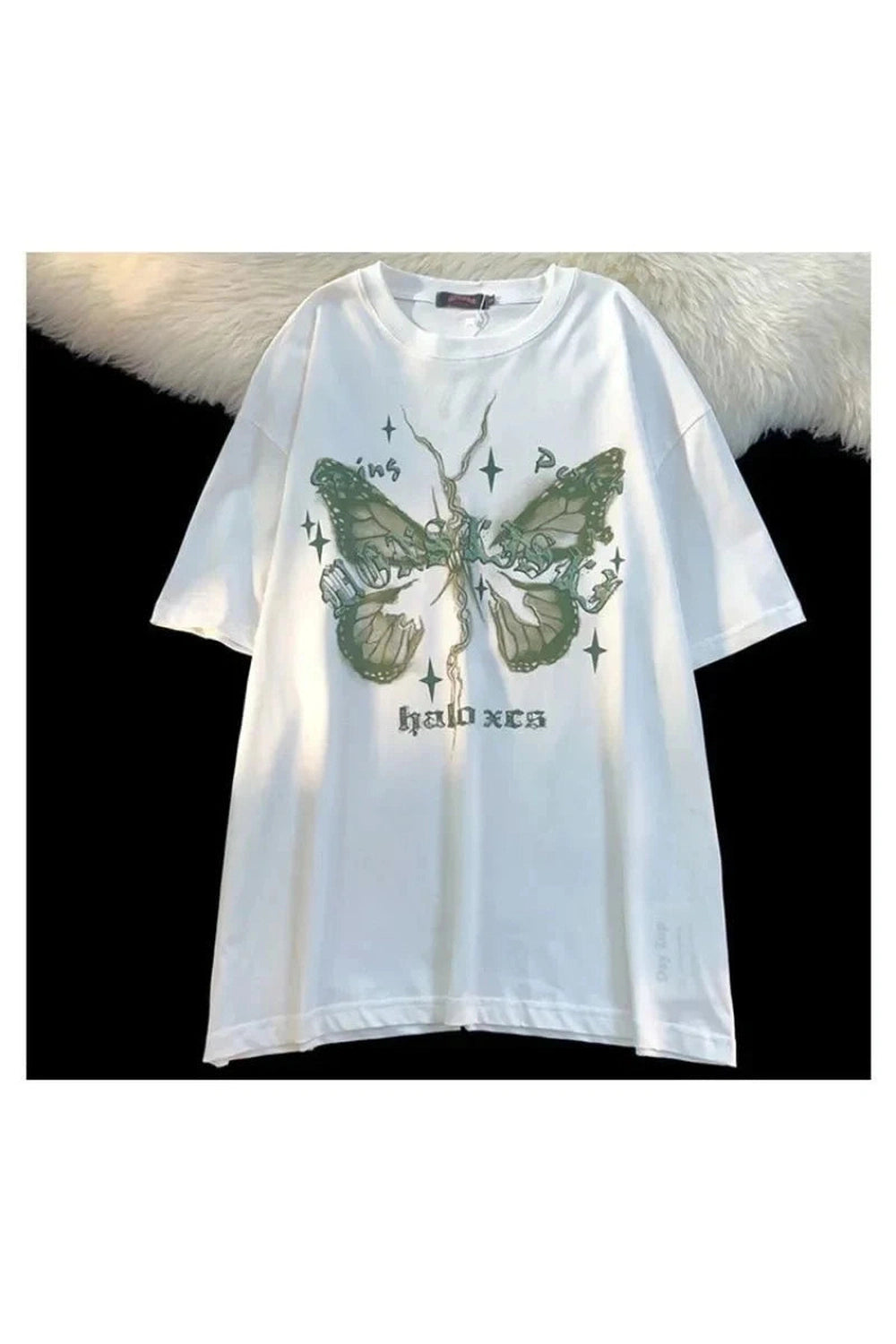 Y2k Butterfly Printed Cotton T-shirt