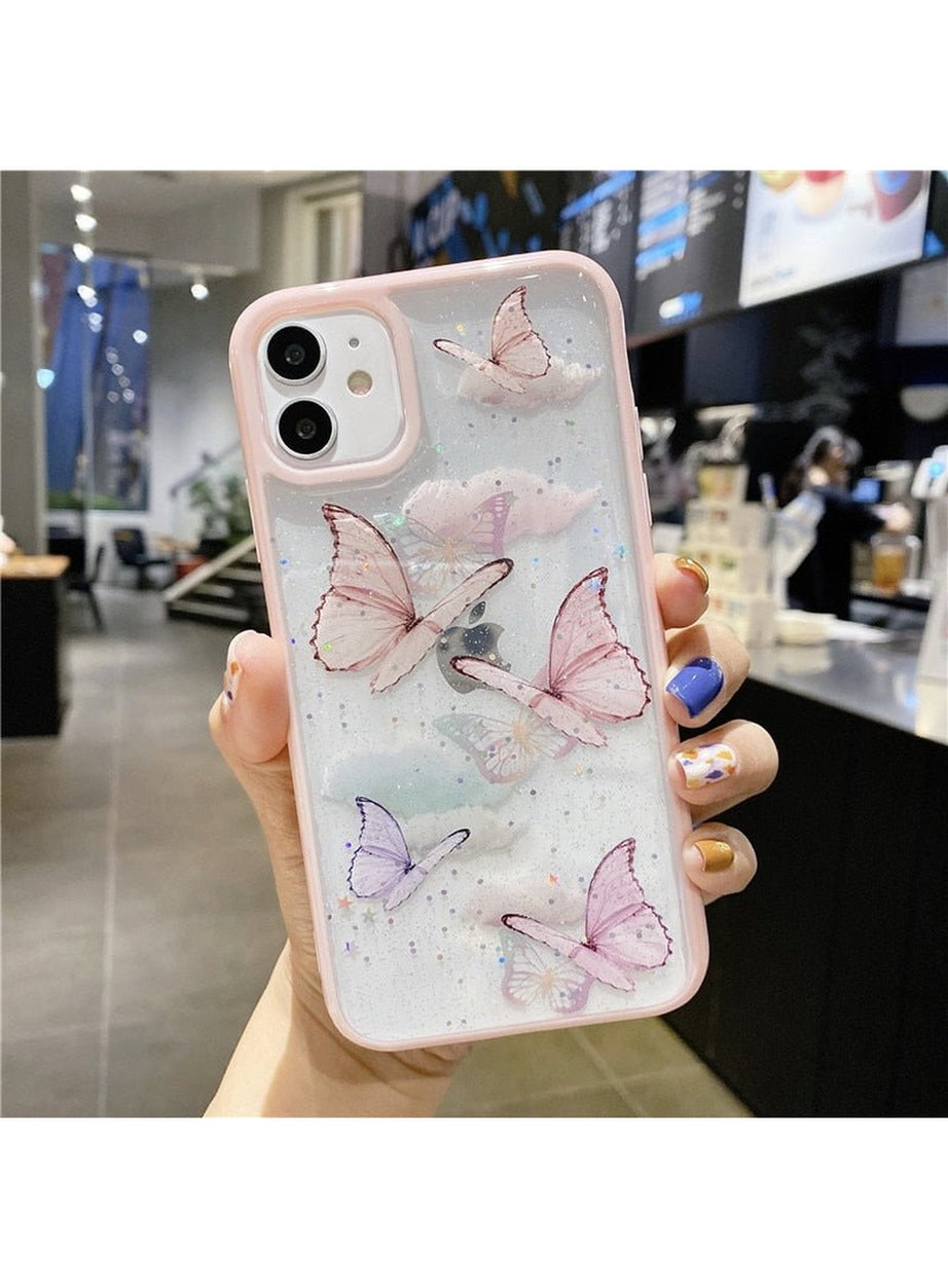 Y2k Butterfly Soft iPhone 12 13 11 Pro Max Case