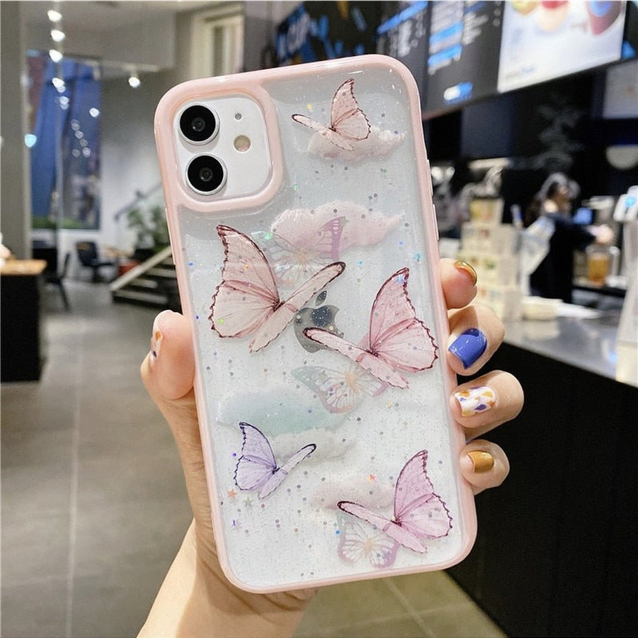 Y2k Butterfly Soft iPhone 12 13 11 Pro Max Case