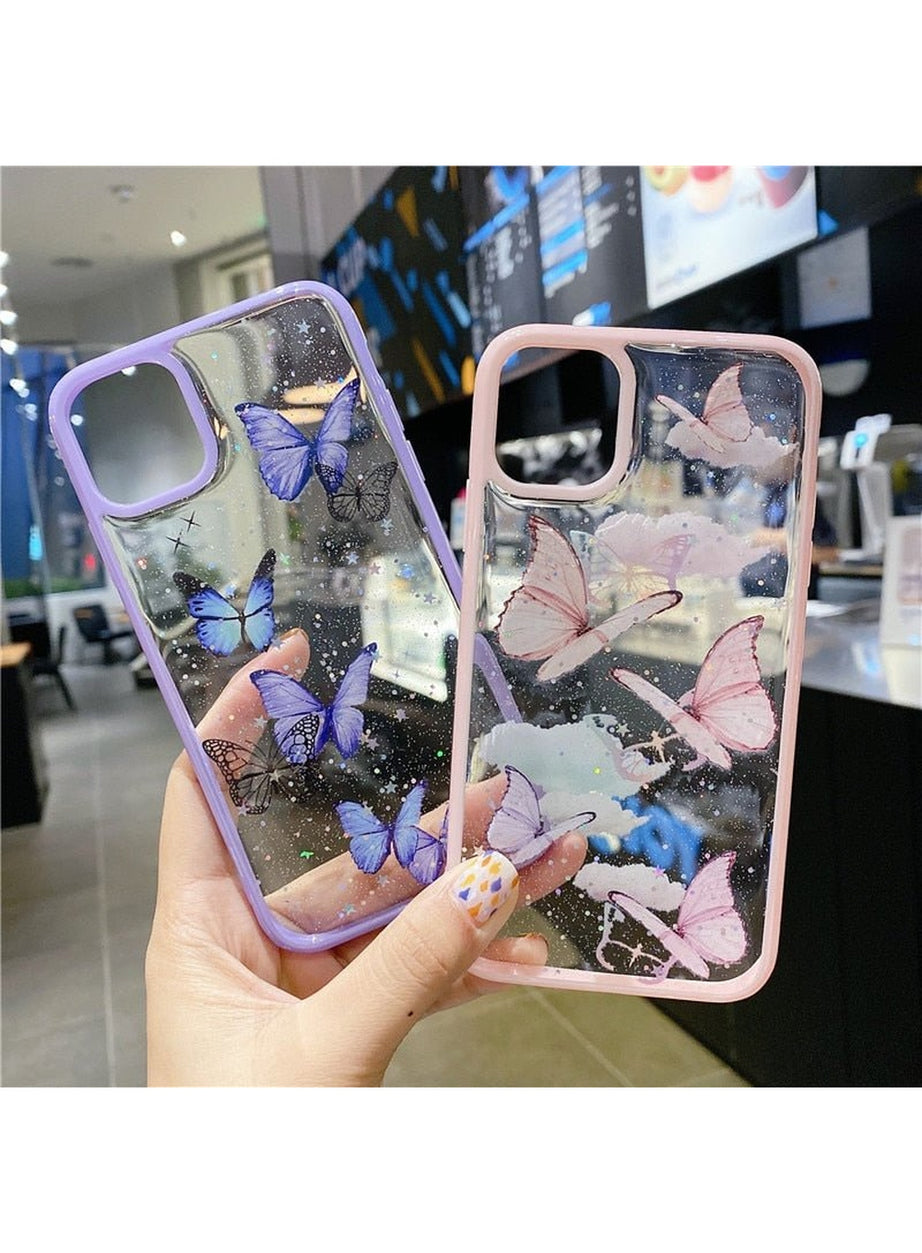 Y2k Butterfly Soft iPhone 12 13 11 Pro Max Case