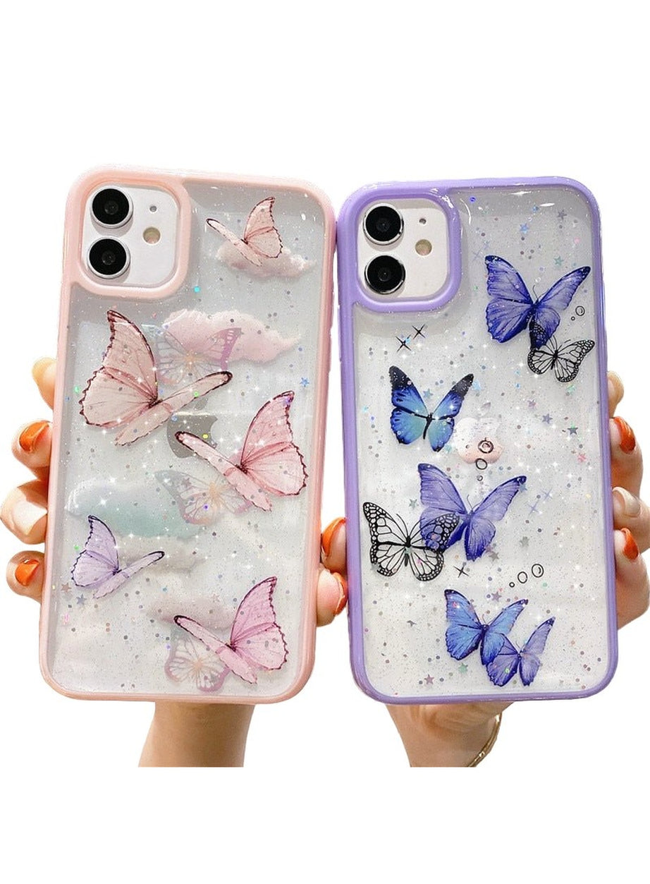 Y2k Butterfly Soft iPhone 12 13 11 Pro Max Case
