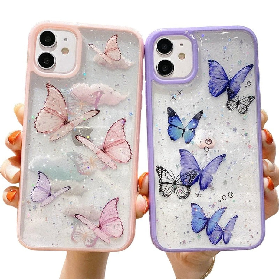 Y2k Butterfly Soft iPhone 12 13 11 Pro Max Case