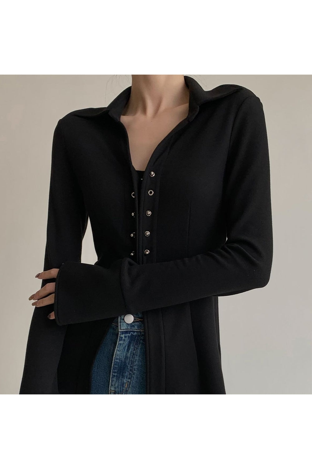 Y2k Button Slim Casual Shirt