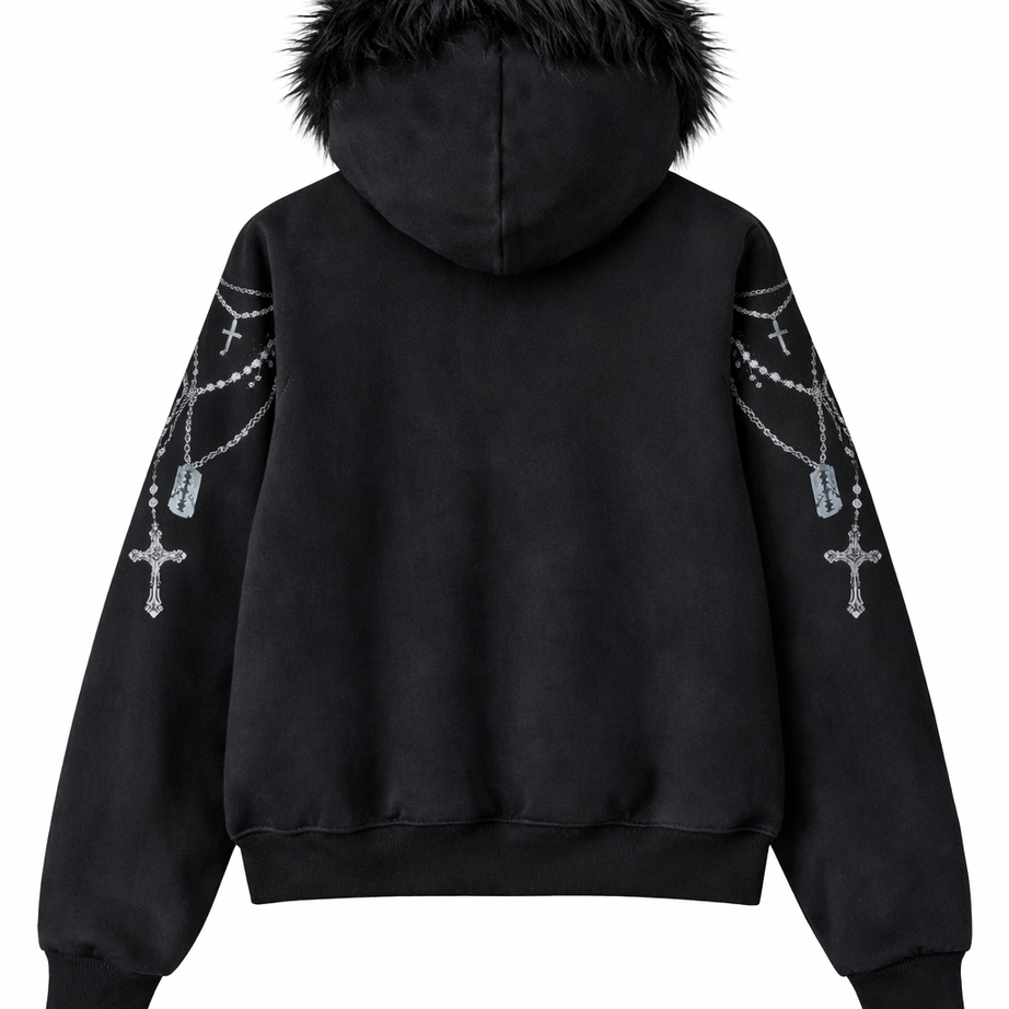 Saint Sinner Faux Fur Hoodie
