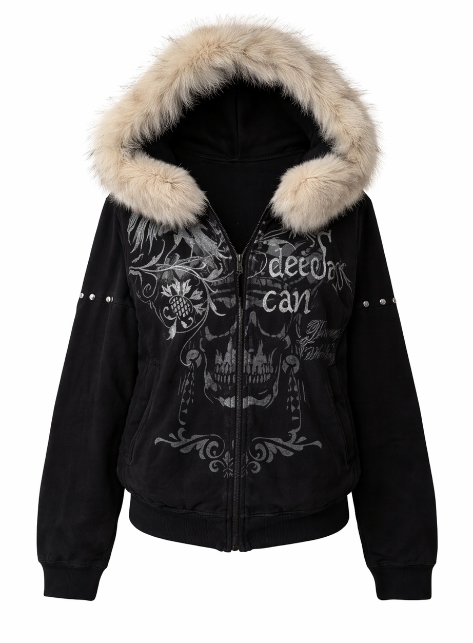 Deathwish Angel Fur Hoodie