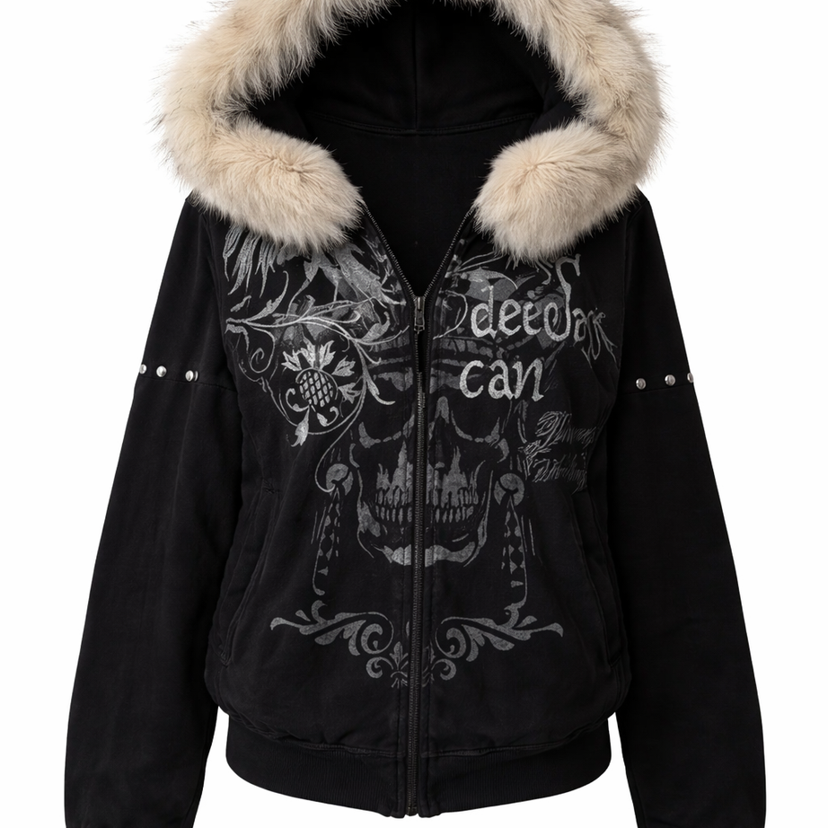 Deathwish Angel Fur Hoodie