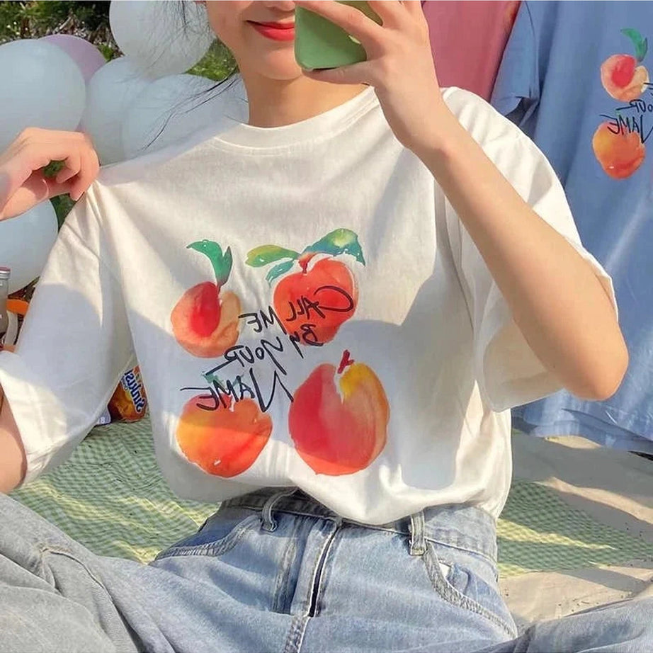 Y2k Call Me By Your Name Retro Peach T-Shirt
