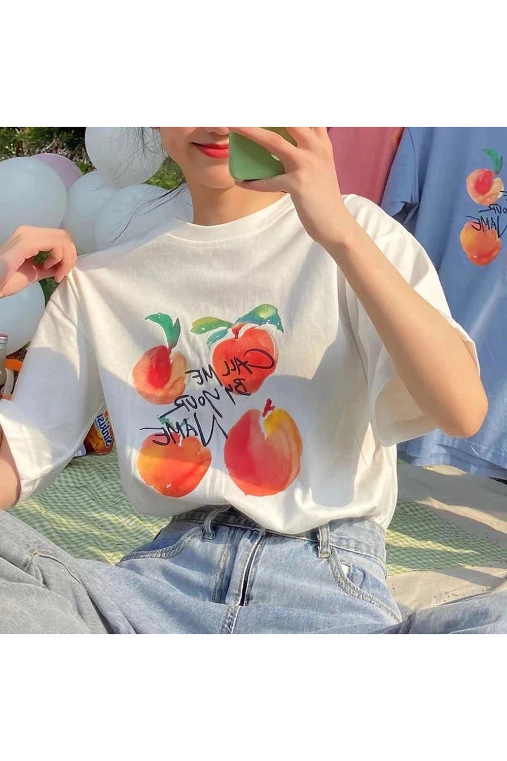 Y2k Call Me By Your Name Retro Peach T-Shirt
