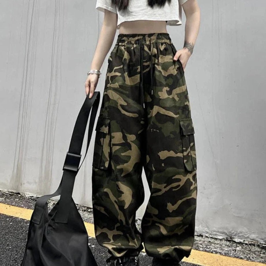 Y2k Camouflage Cargo Summer Pants