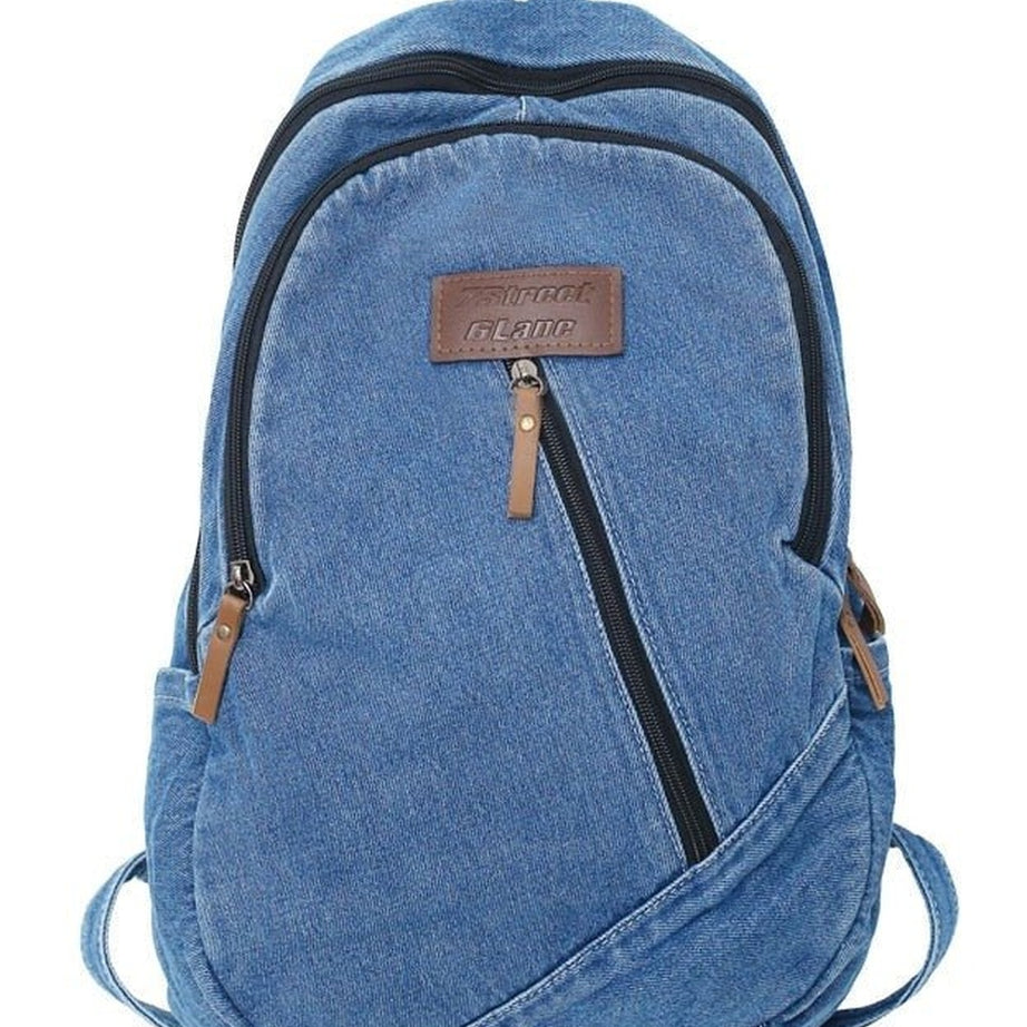 Y2k Canvas Denim College Backpack