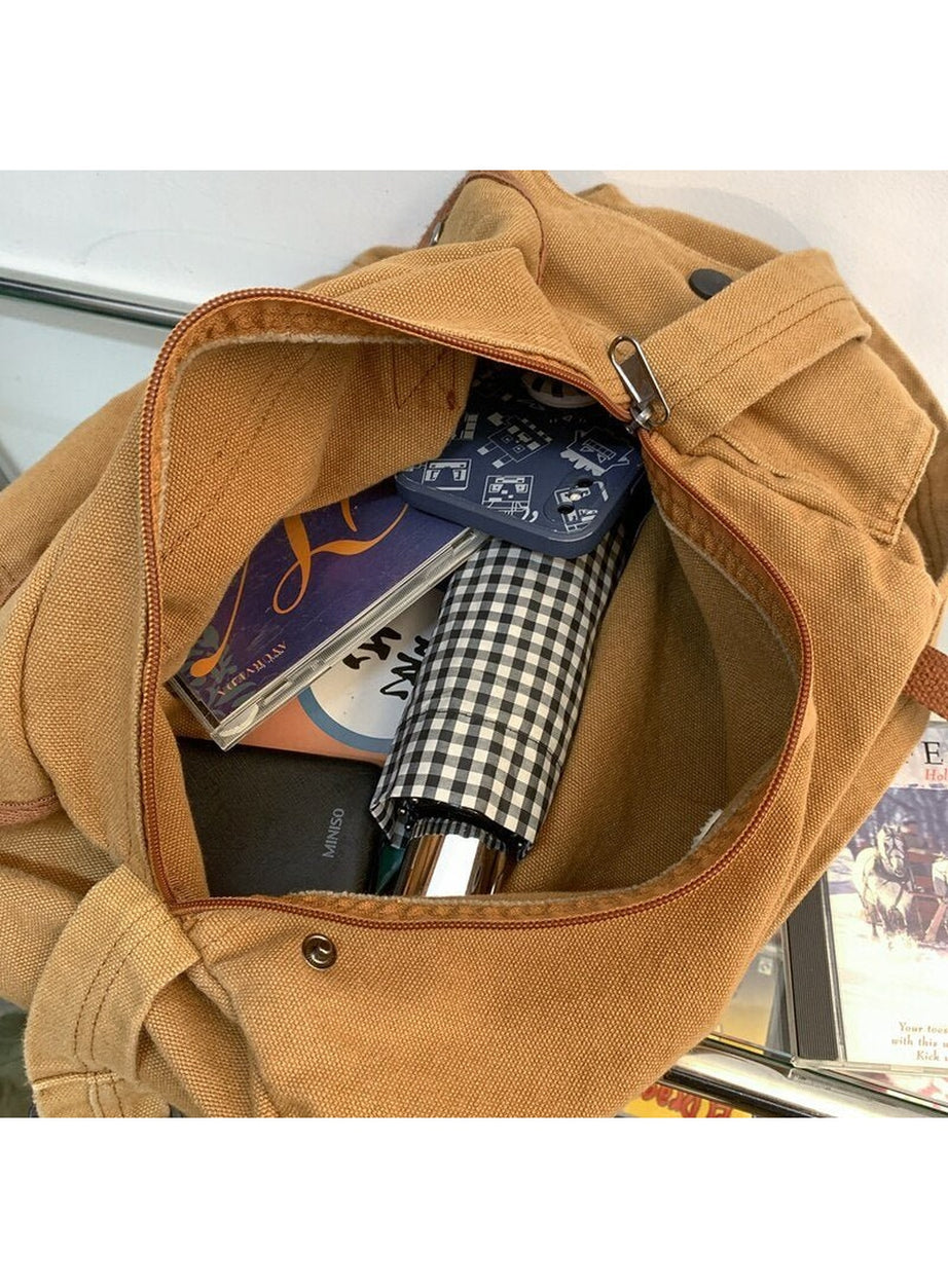 Y2k Canvas Multi Pockets Messenger Bag