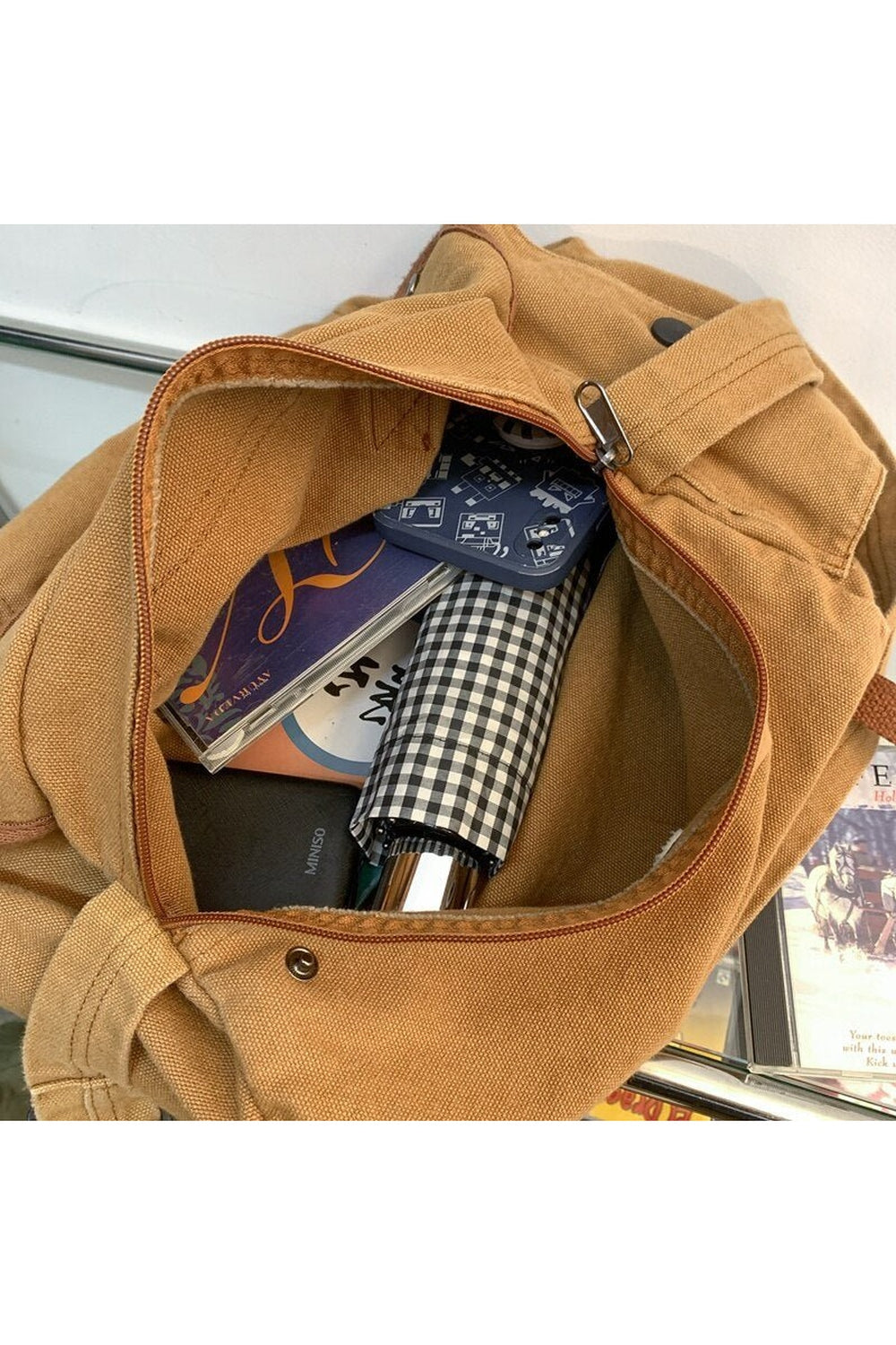 Y2k Canvas Multi Pockets Messenger Bag