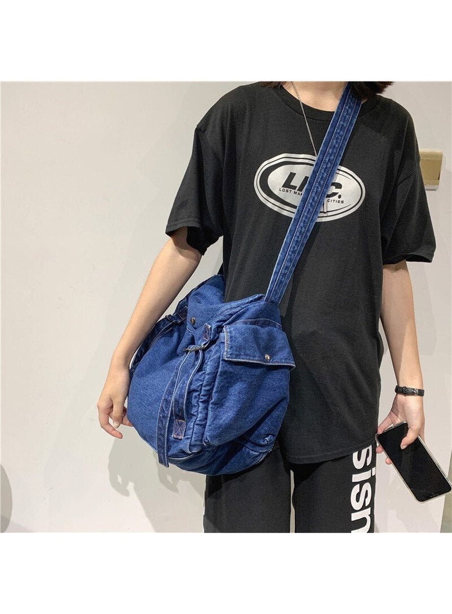 Y2k Canvas Multi Pockets Messenger Bag