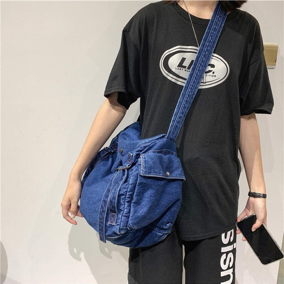 Y2k Canvas Multi Pockets Messenger Bag