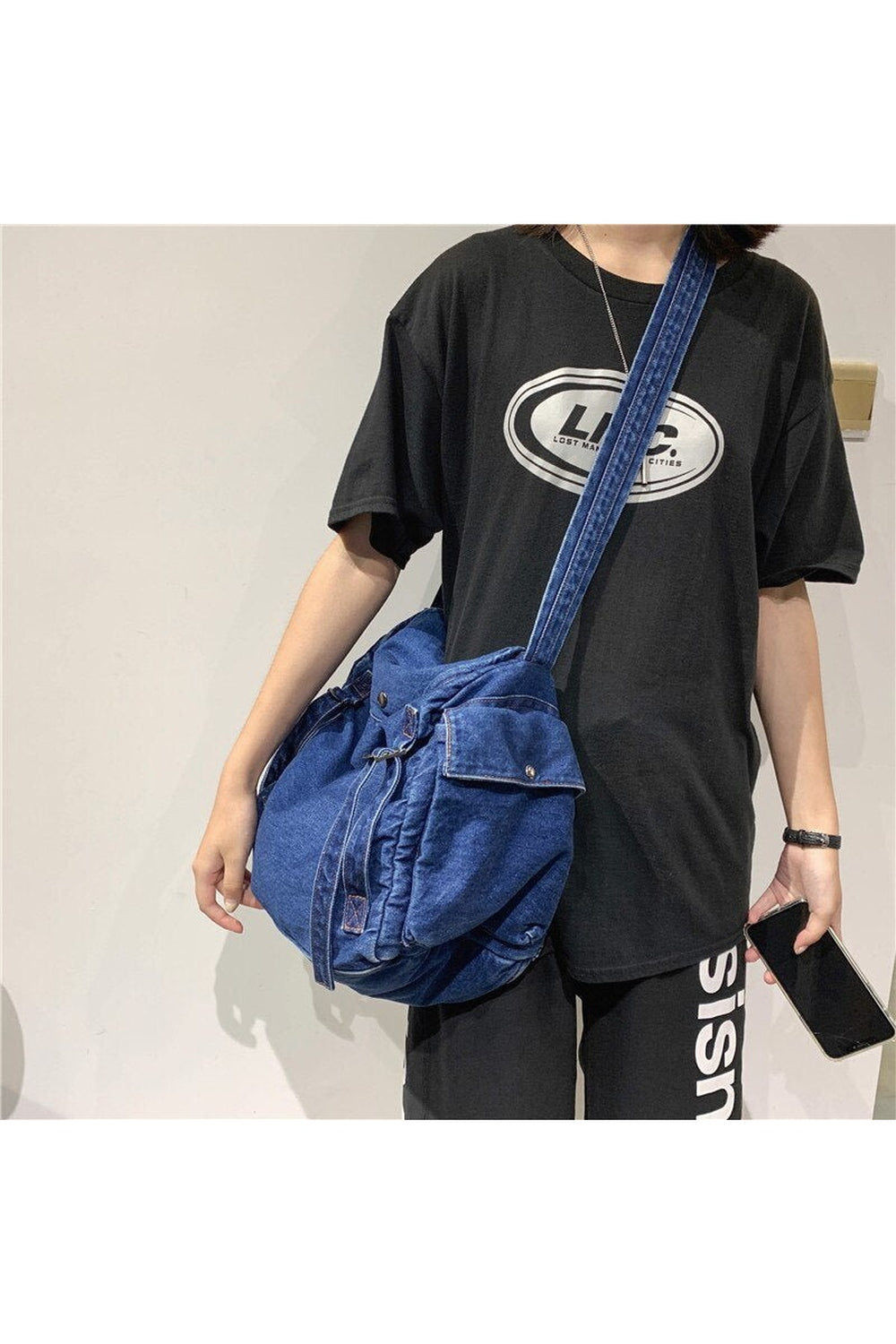 Y2k Canvas Multi Pockets Messenger Bag