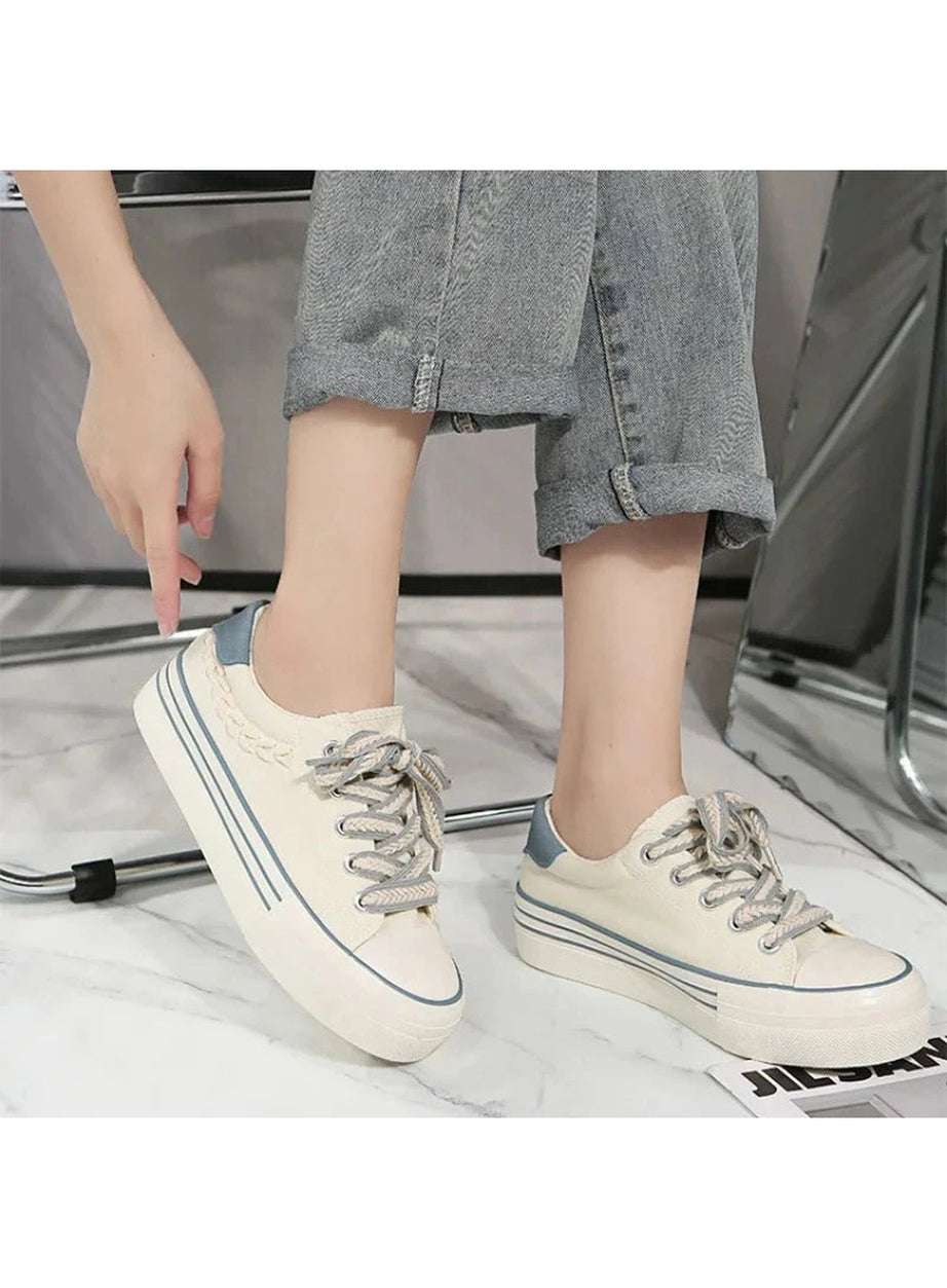 Y2k Canvas Platform Shoes