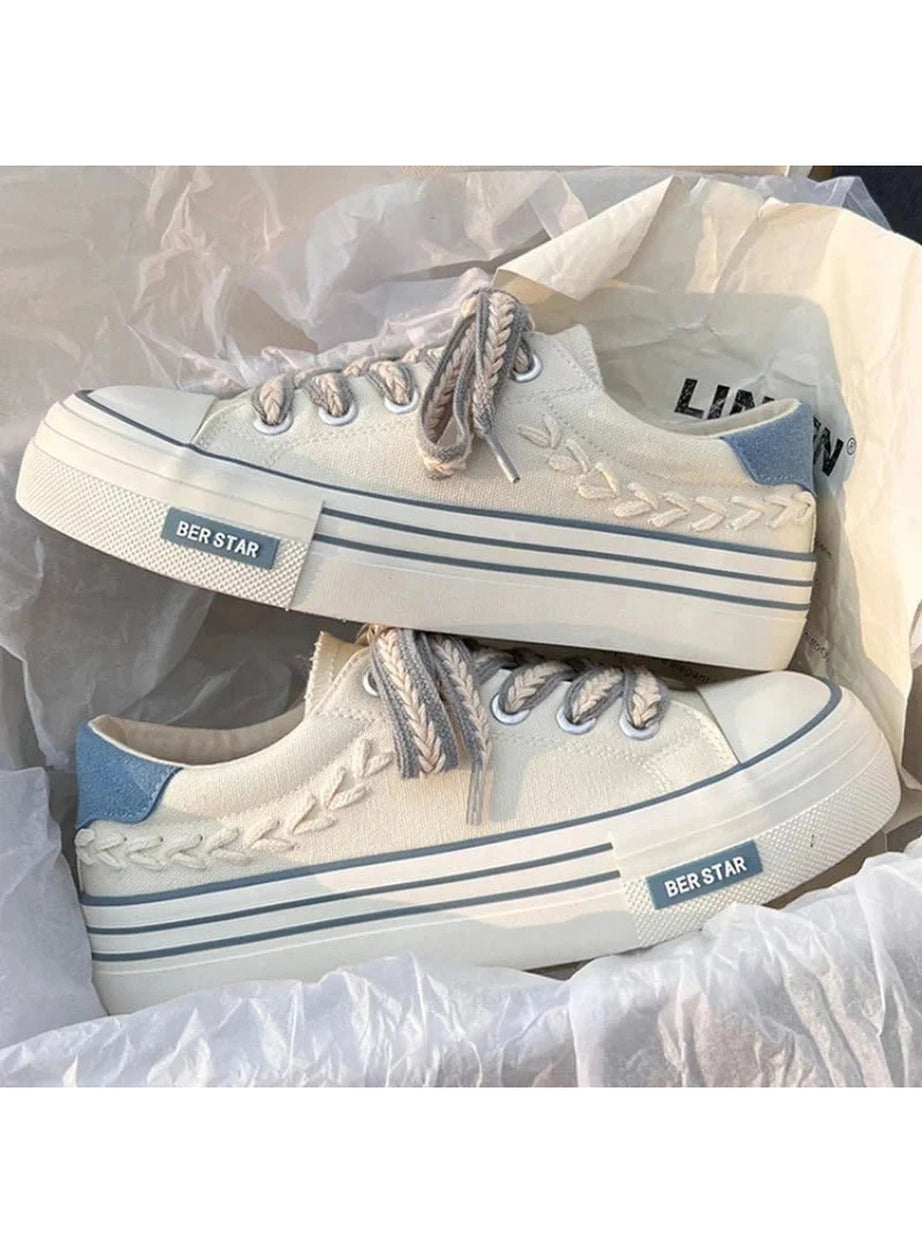 Y2k Canvas Platform Shoes