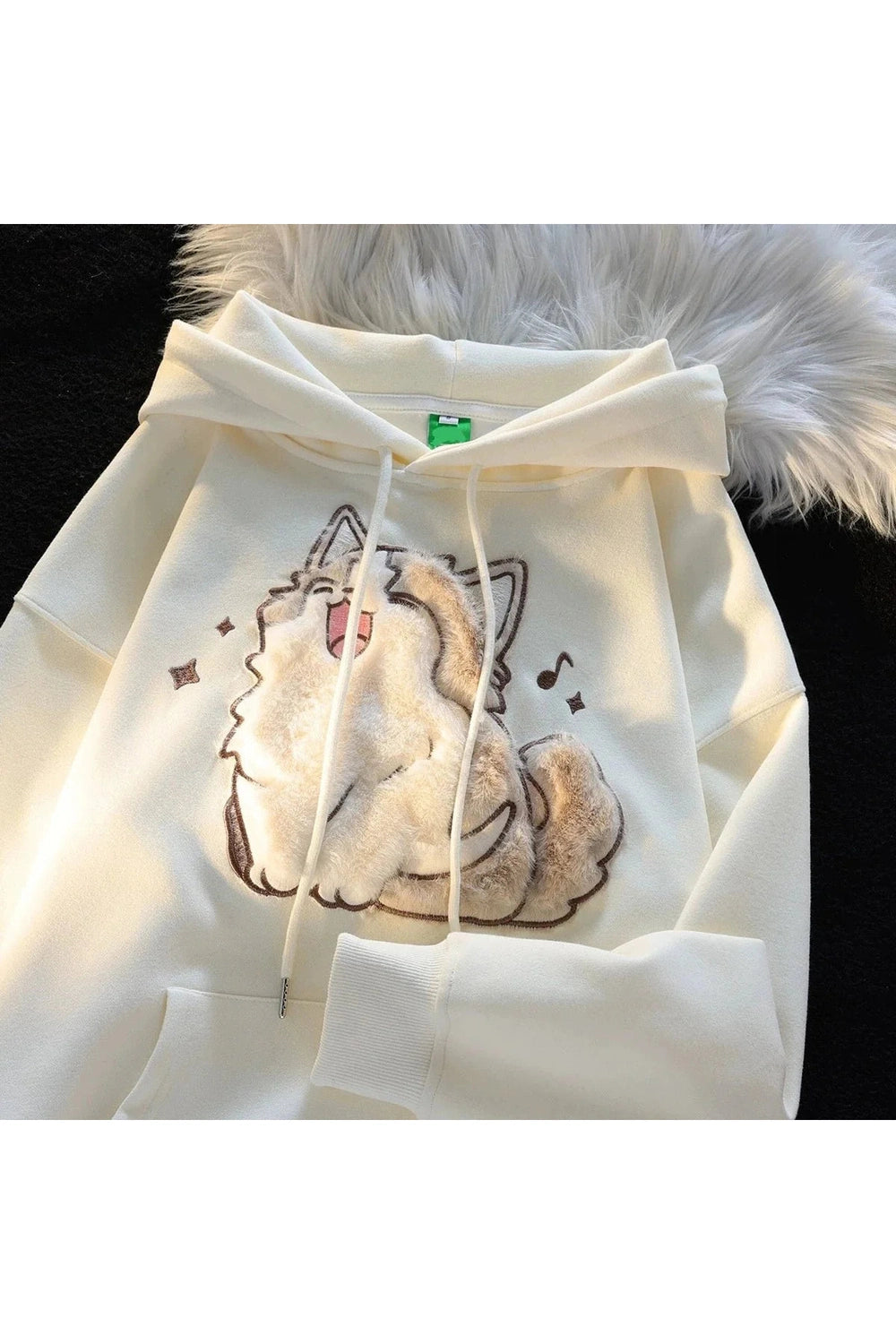 Y2k Cartoon Cat Embroidery Hoodie
