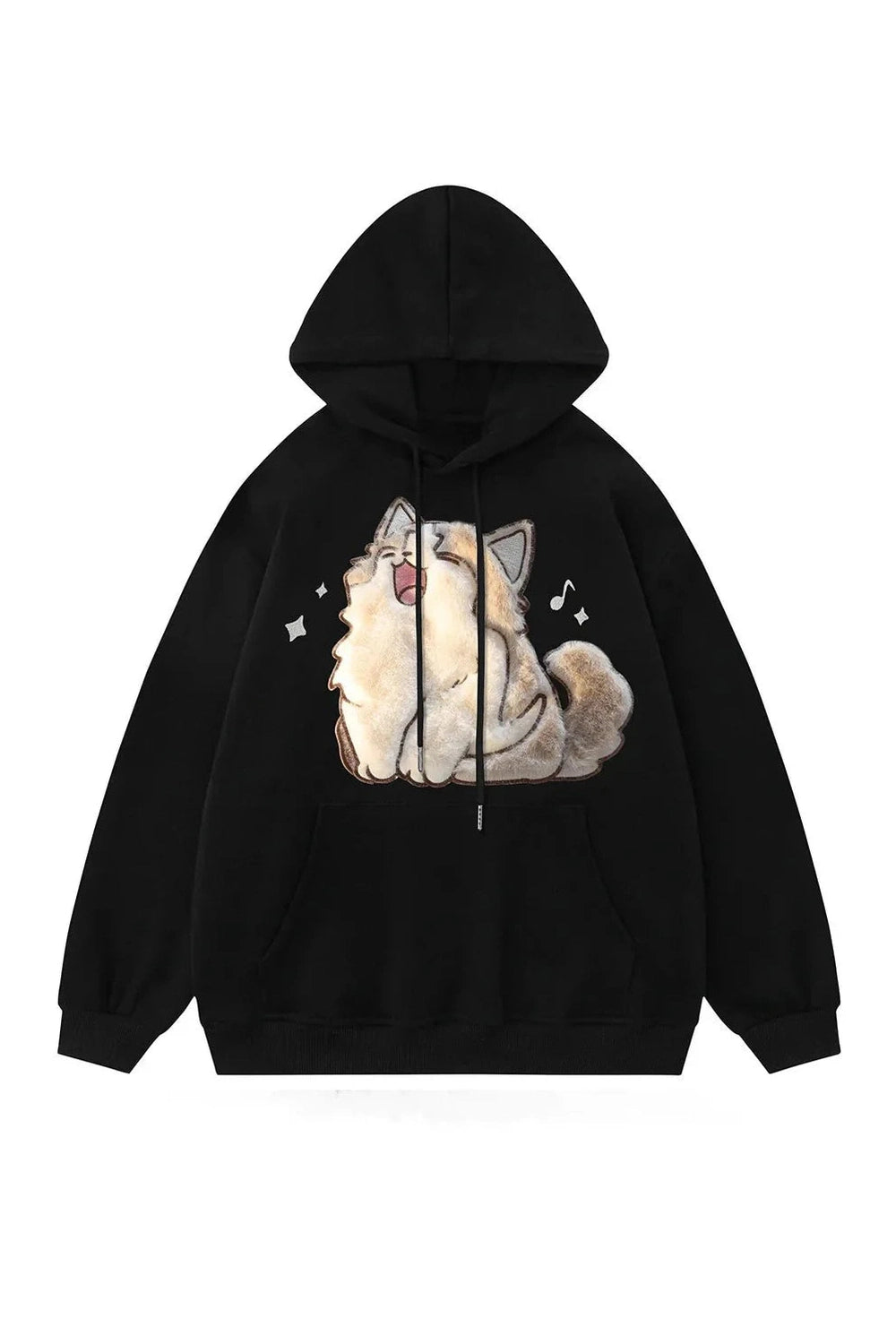 Y2k Cartoon Cat Embroidery Hoodie