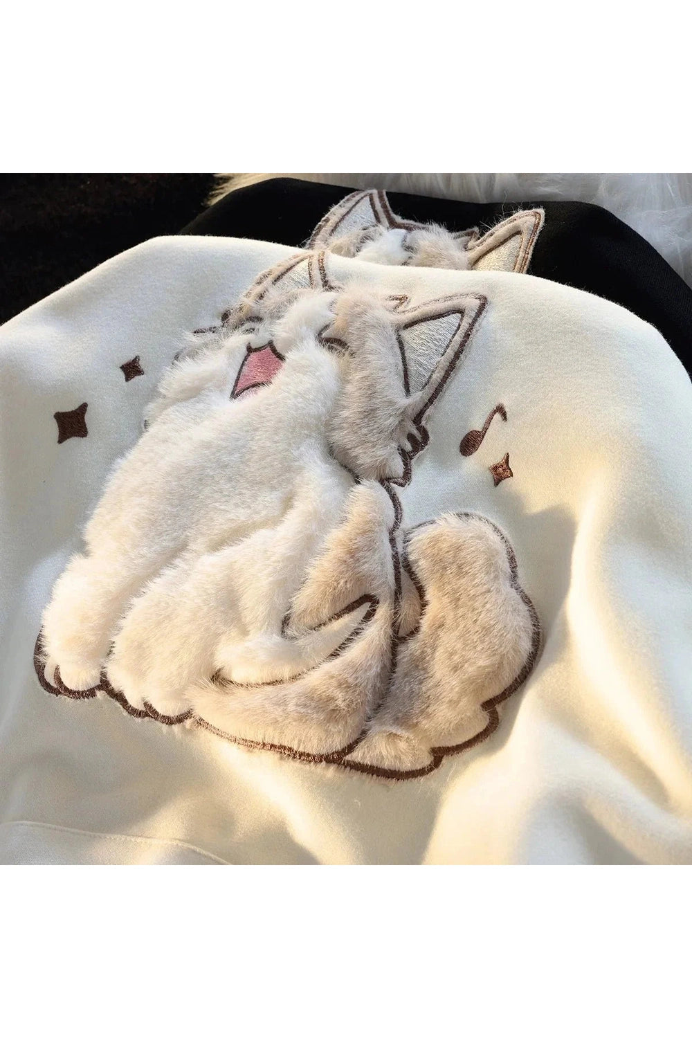 Y2k Cartoon Cat Embroidery Hoodie