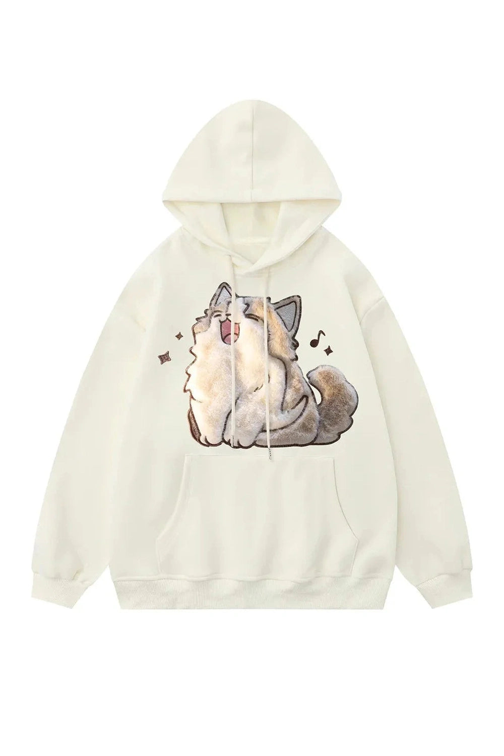 Y2k Cartoon Cat Embroidery Hoodie