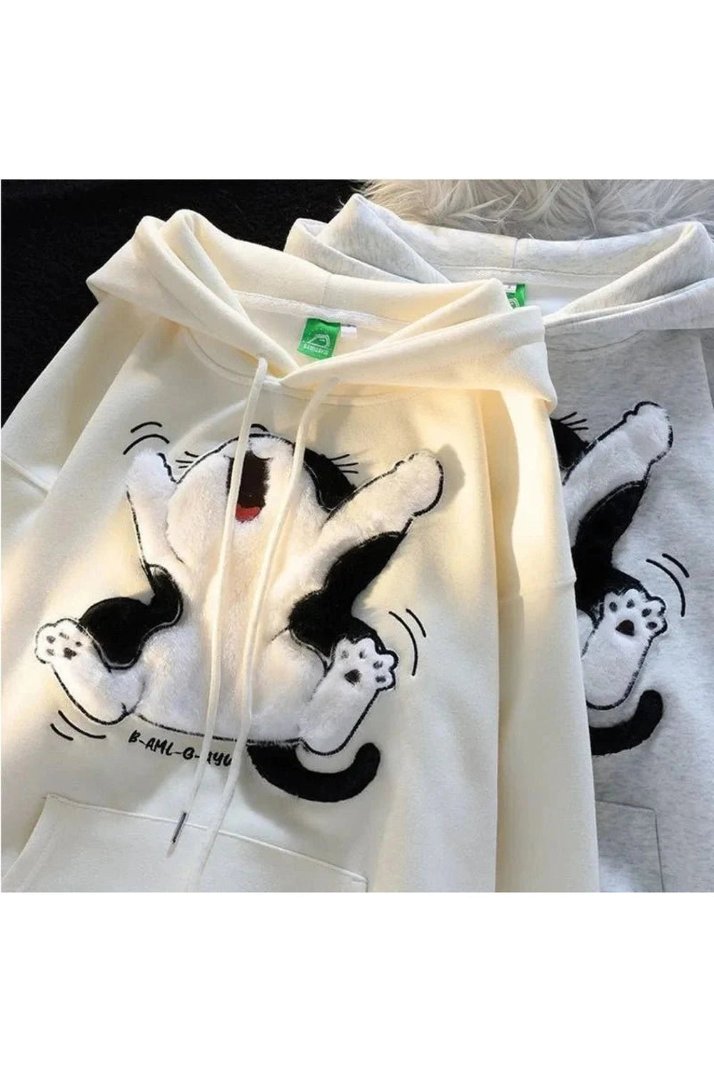 Y2k Cartoon Cat Fleece Hoodie