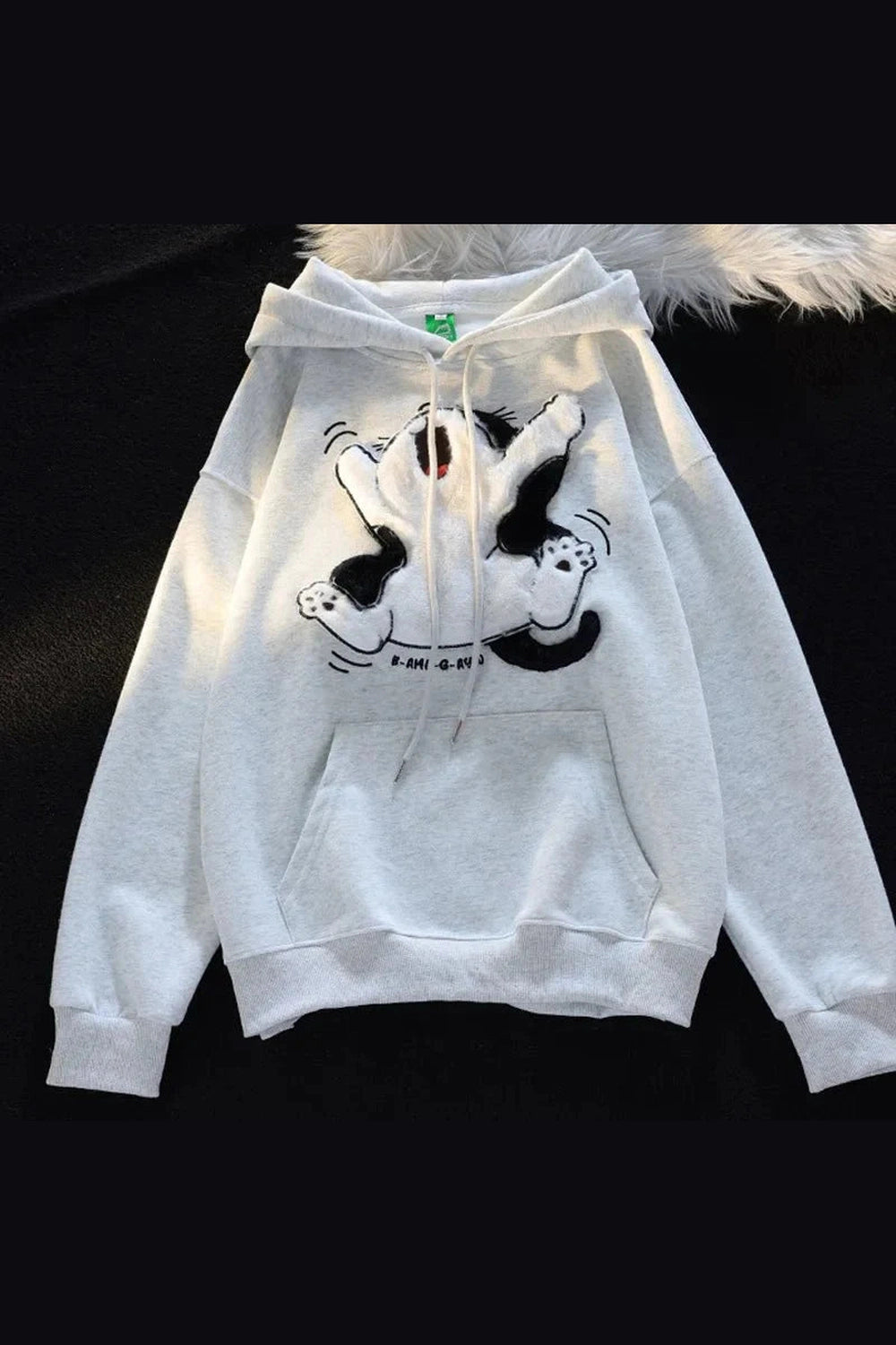 Y2k Cartoon Cat Fleece Hoodie