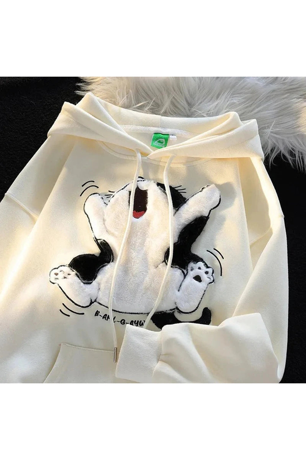 Y2k Cartoon Cat Fleece Hoodie