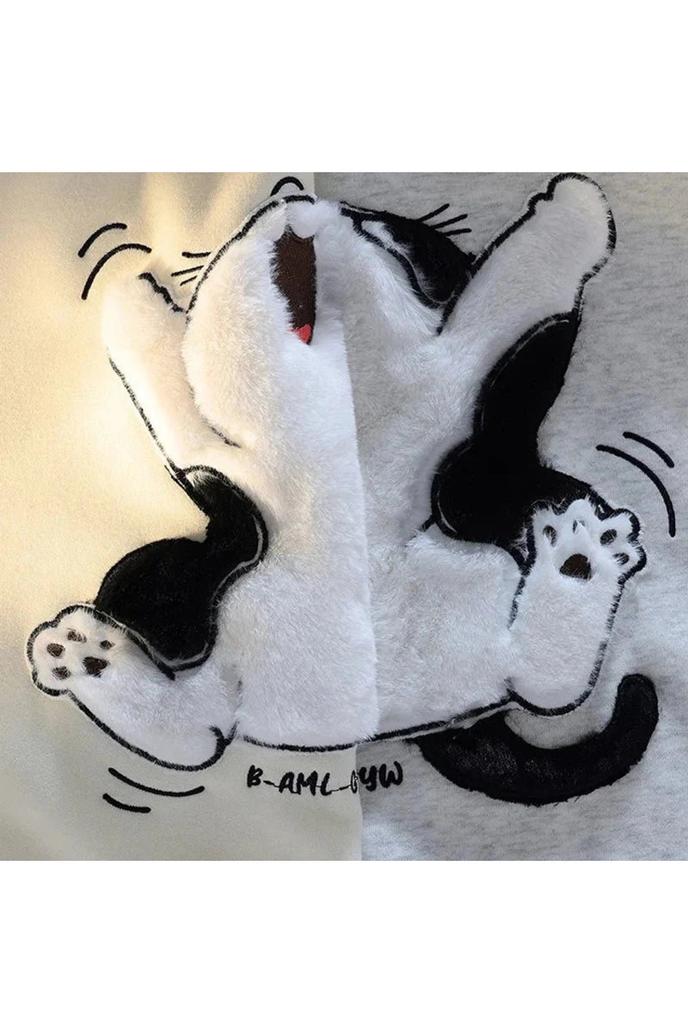 Y2k Cartoon Cat Fleece Hoodie