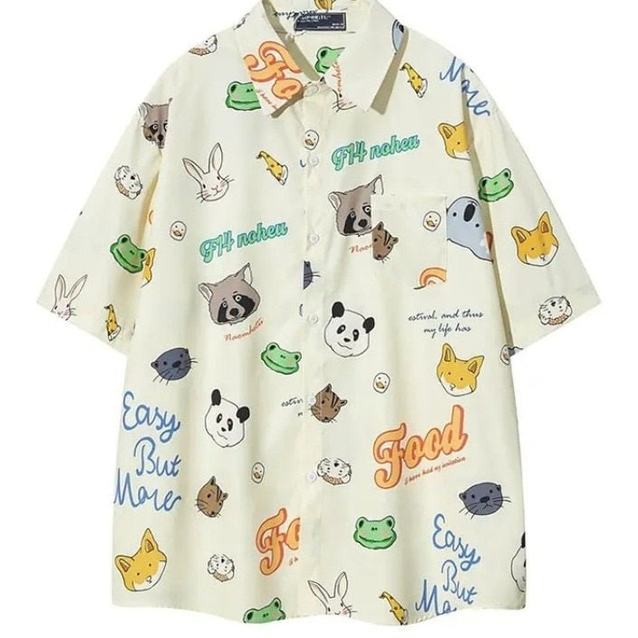 Y2k Cartoon Panda Summer Blouse