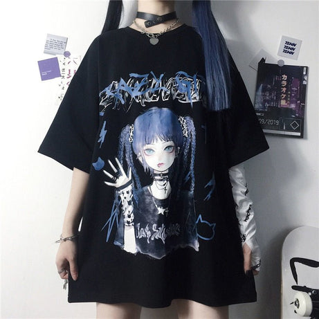 Casual Anime Cartoon T-Shirt - T-shirts