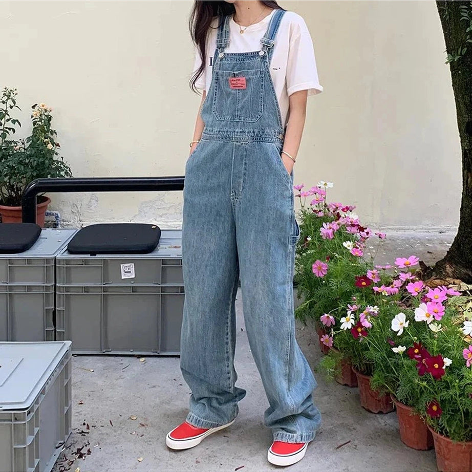 Y2k Casual Denim Baggy Jumpsuit