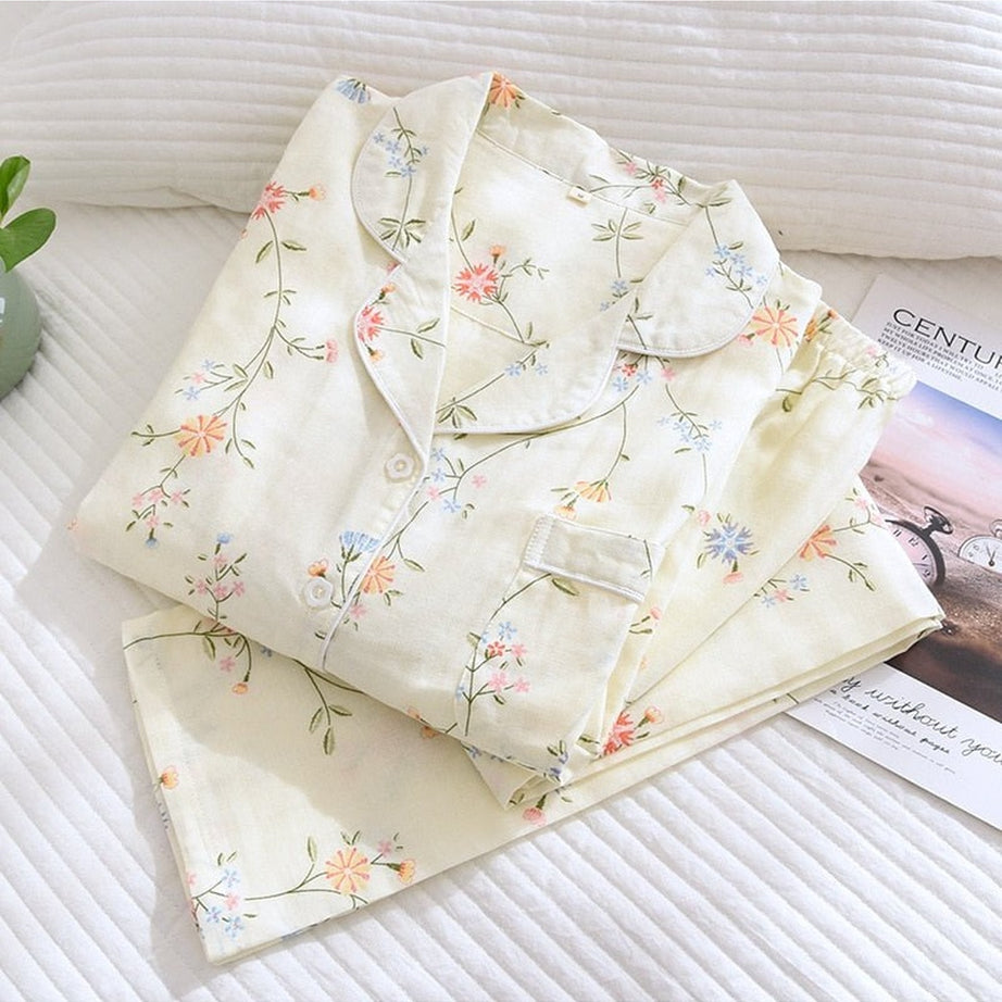 Y2k Casual Floral Cotton Pajama