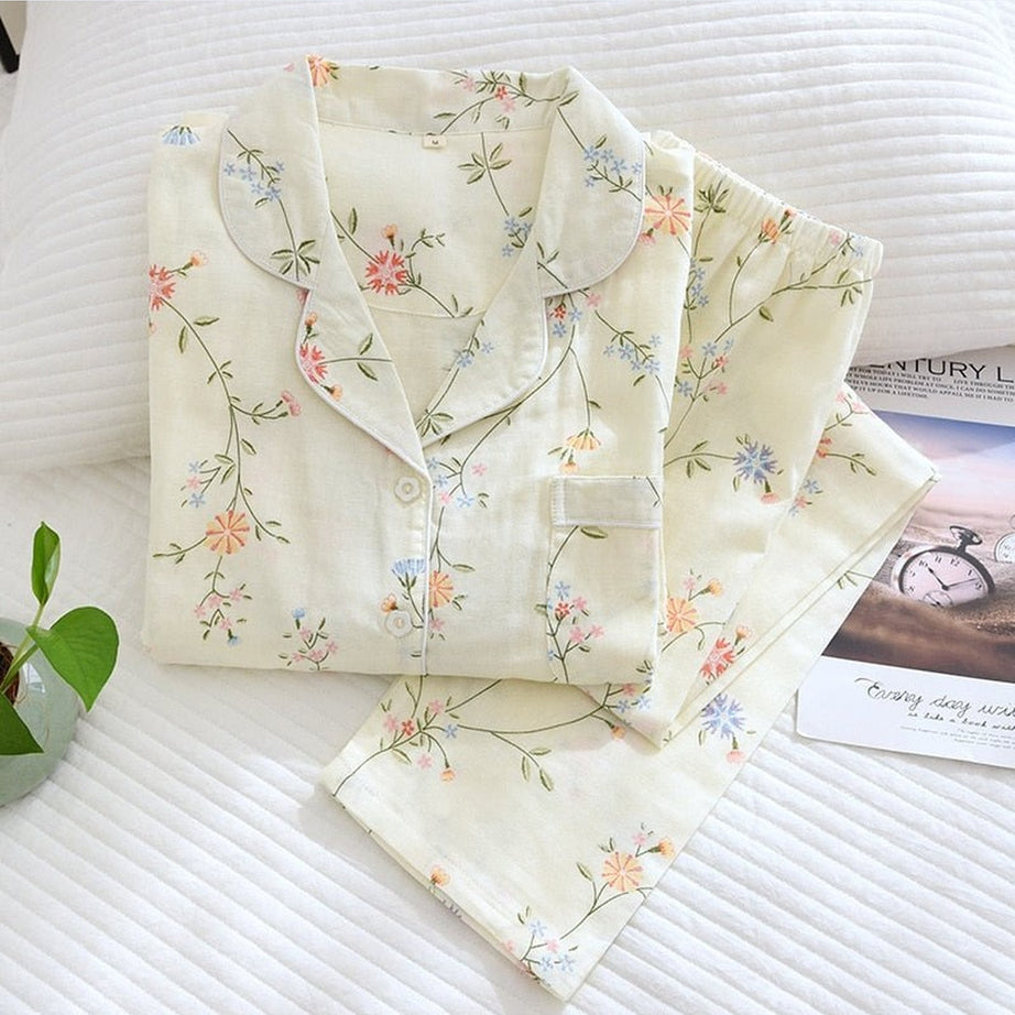 Y2k Casual Floral Cotton Pajama