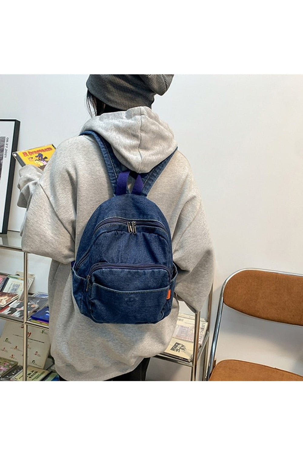 Y2k Casual Large Denim Backpack