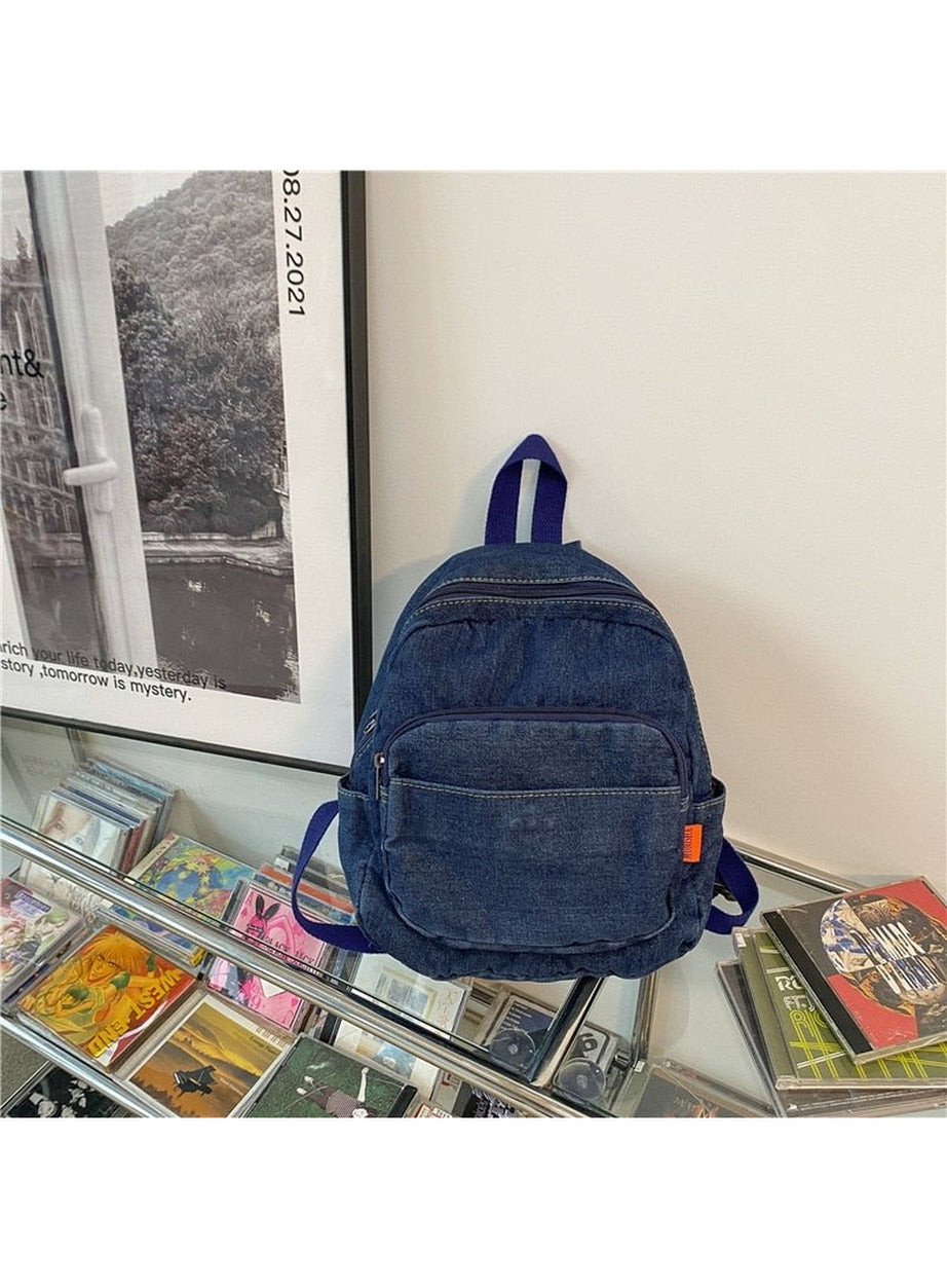 Y2k Casual Large Denim Backpack
