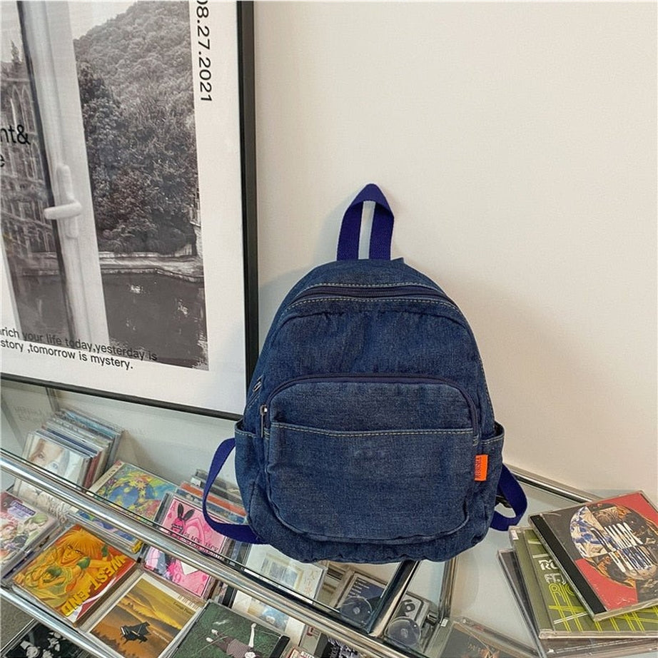 Y2k Casual Large Denim Backpack