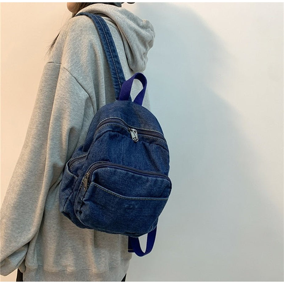 Y2k Casual Large Denim Backpack